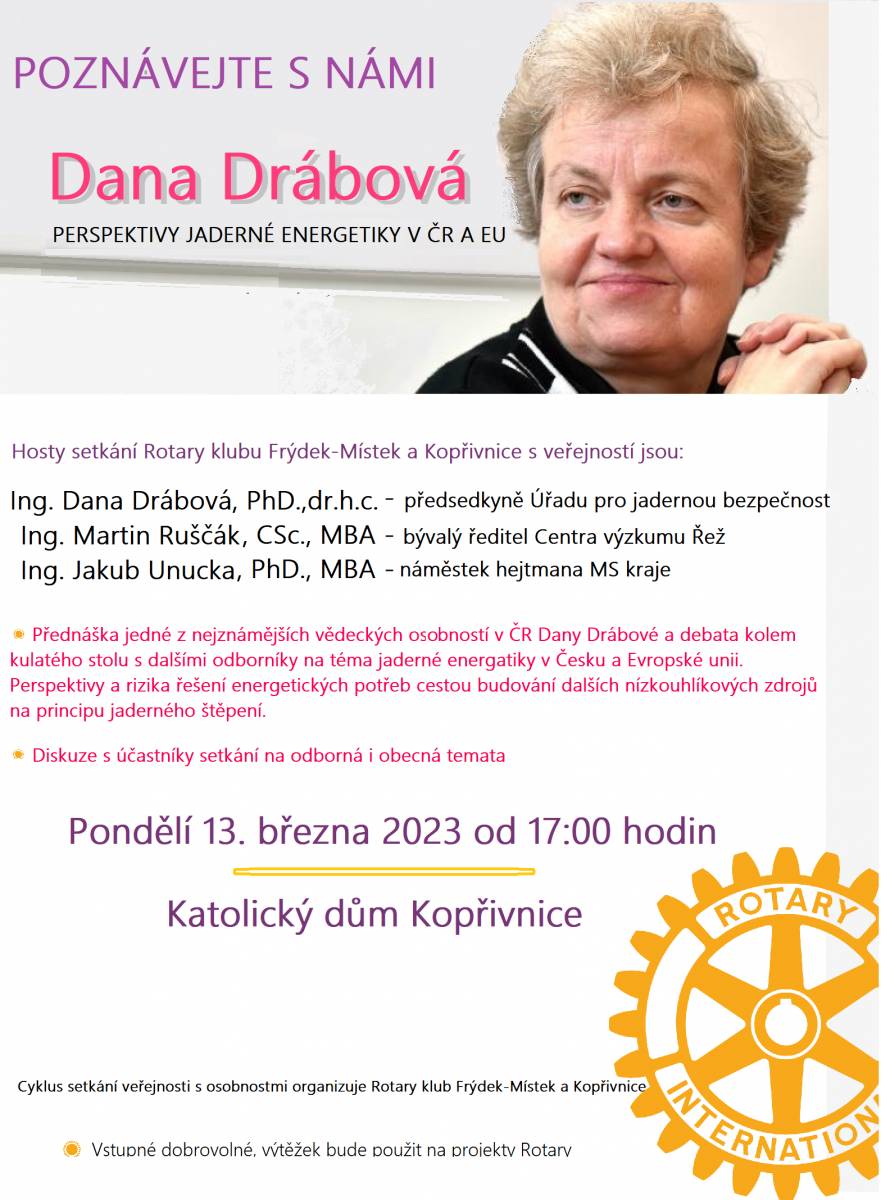PŘEDNÁŠKA: Dana Drábová - Perspektivy jaderné energetiky v ČR a EU