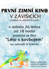 První zimní kino v Závišicích (možná ve střední Evropě) - Léto s kovbojem